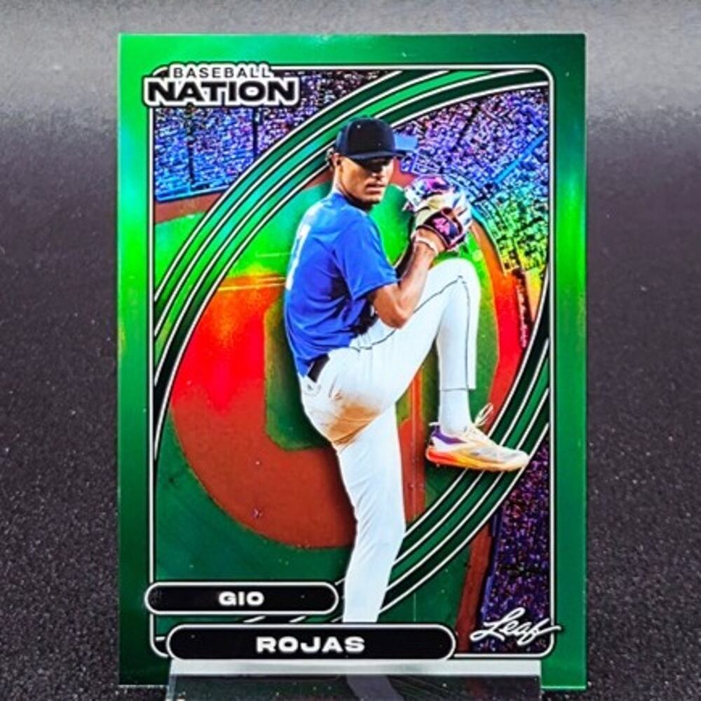 Gio Rojas Baseball Nation Green Refractor Insert 9/25 Texas Rangers Top Prospect